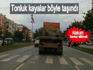 Kamyondaki tedbirsizliğe şaşırdılar