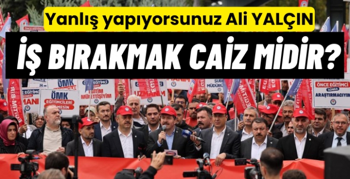 Yanlış yapıyorsunuz Ali Yalçın!